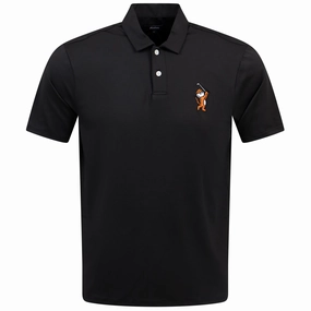 Tiger Buckets Performance Pique Polo Black Malbon mens golf lifestyle wear