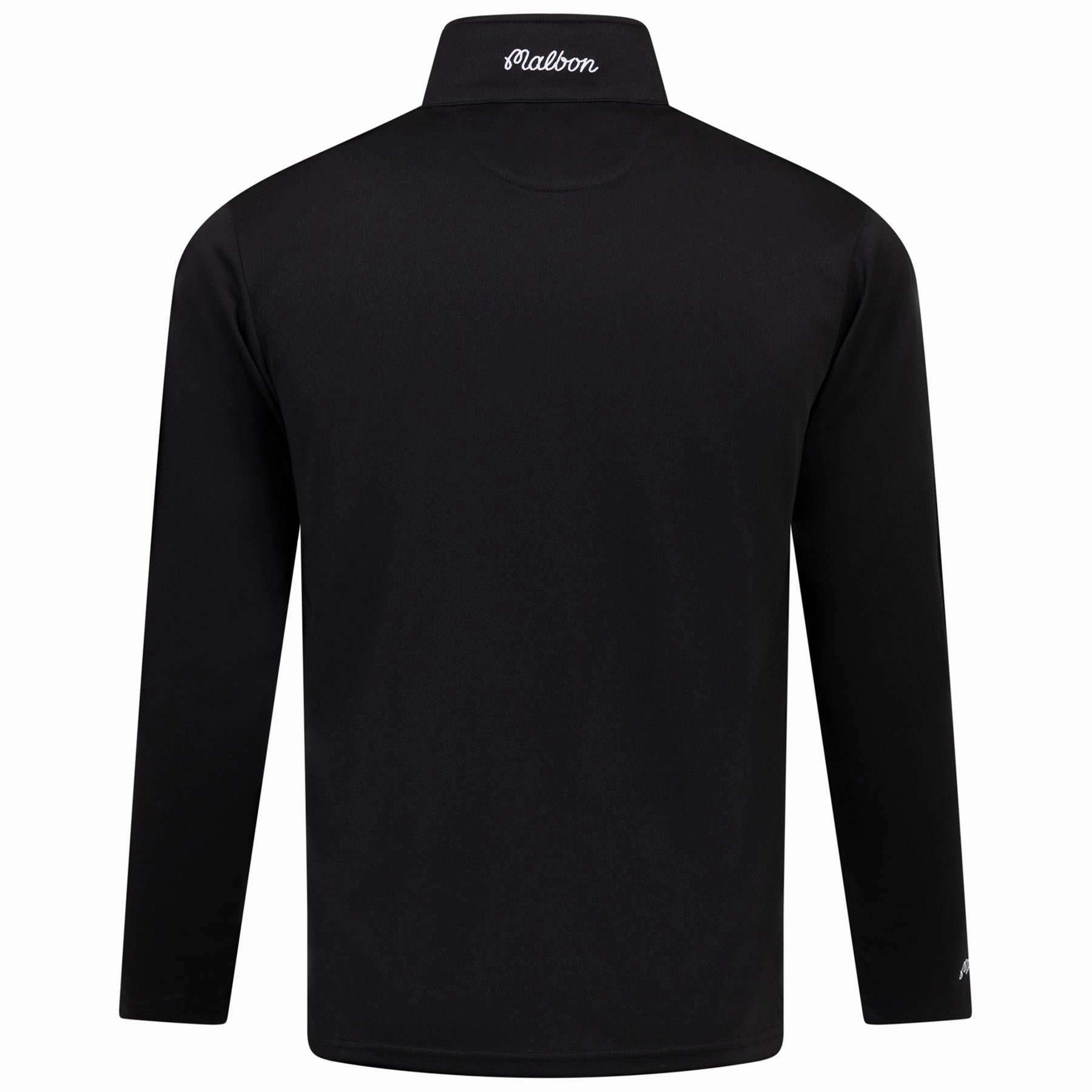 Tiger Buckets Performance Quarter Zip Mid Layer Black Malbon Men's Golf Lifestyle Wear