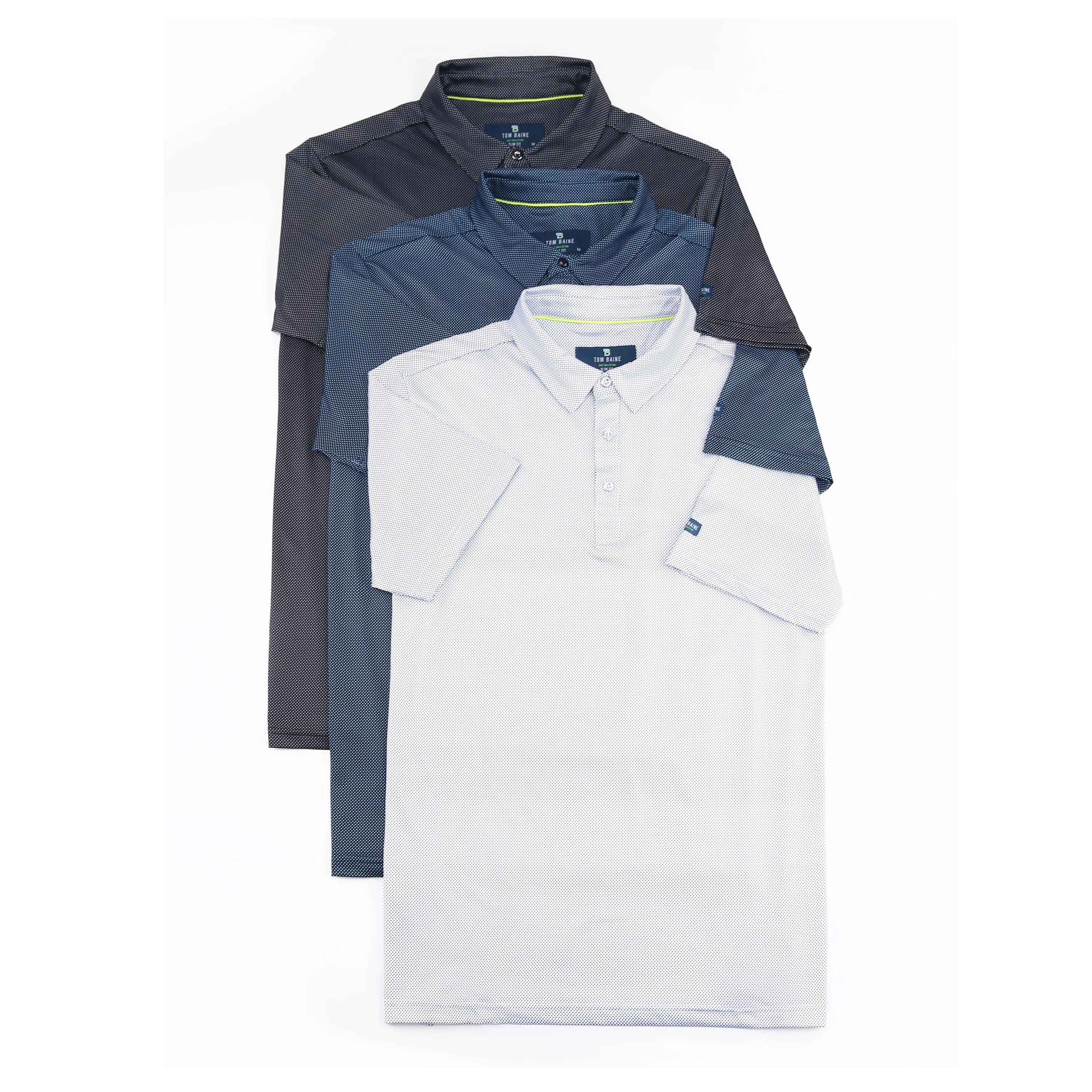 Tom Baine Men's Performance Solid Four-Way Stretch Golf Polo ecco Shoes