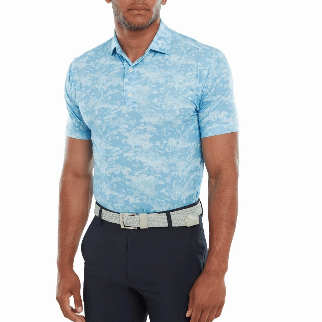 sweat-wicking fabric, men's fitness apparel FootJoy Cloud Camo Golf Polo Shirt 80004