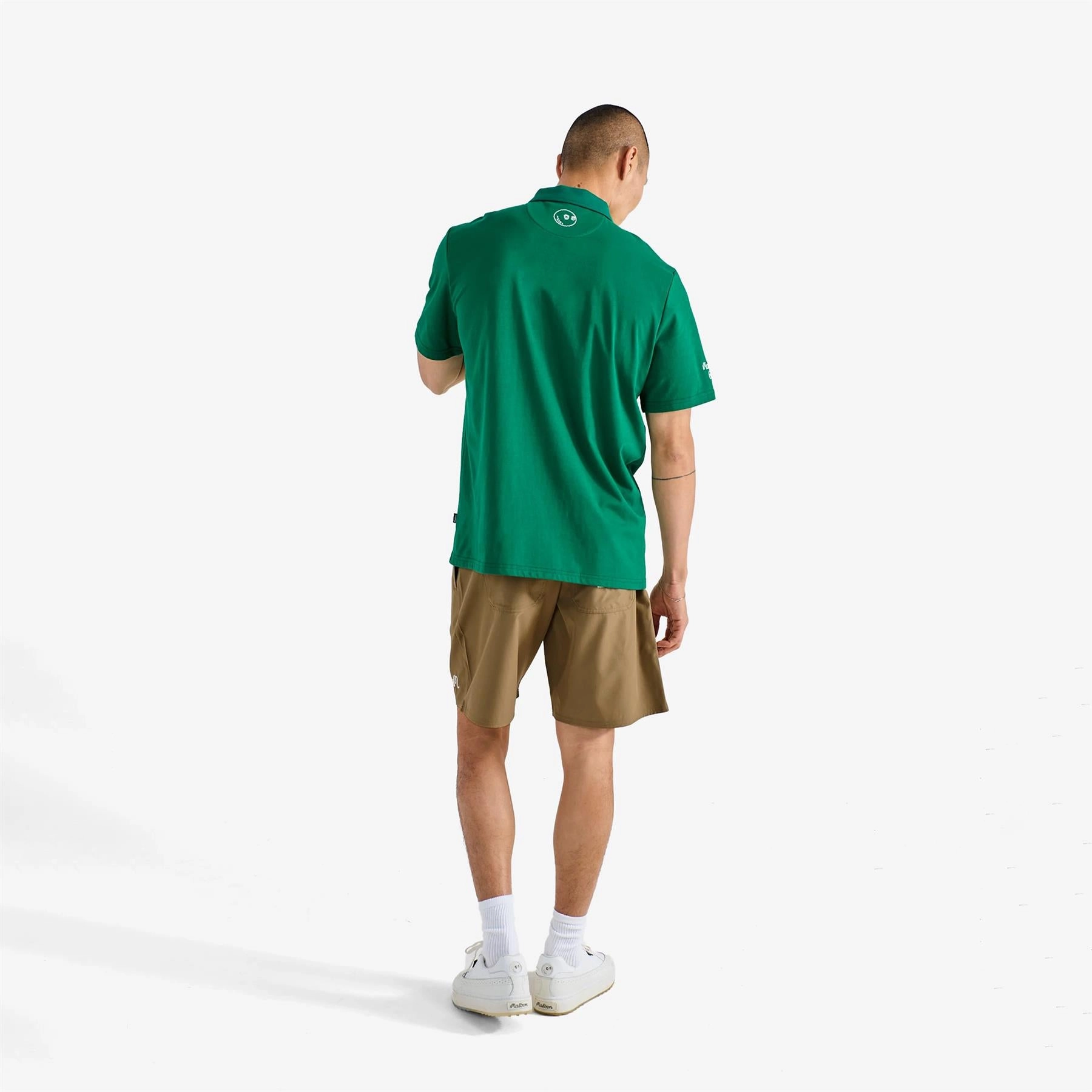 Tonino Hybrid Solid Shorts Dark Khaki Malbon Men's Golf Lifestyle Wear