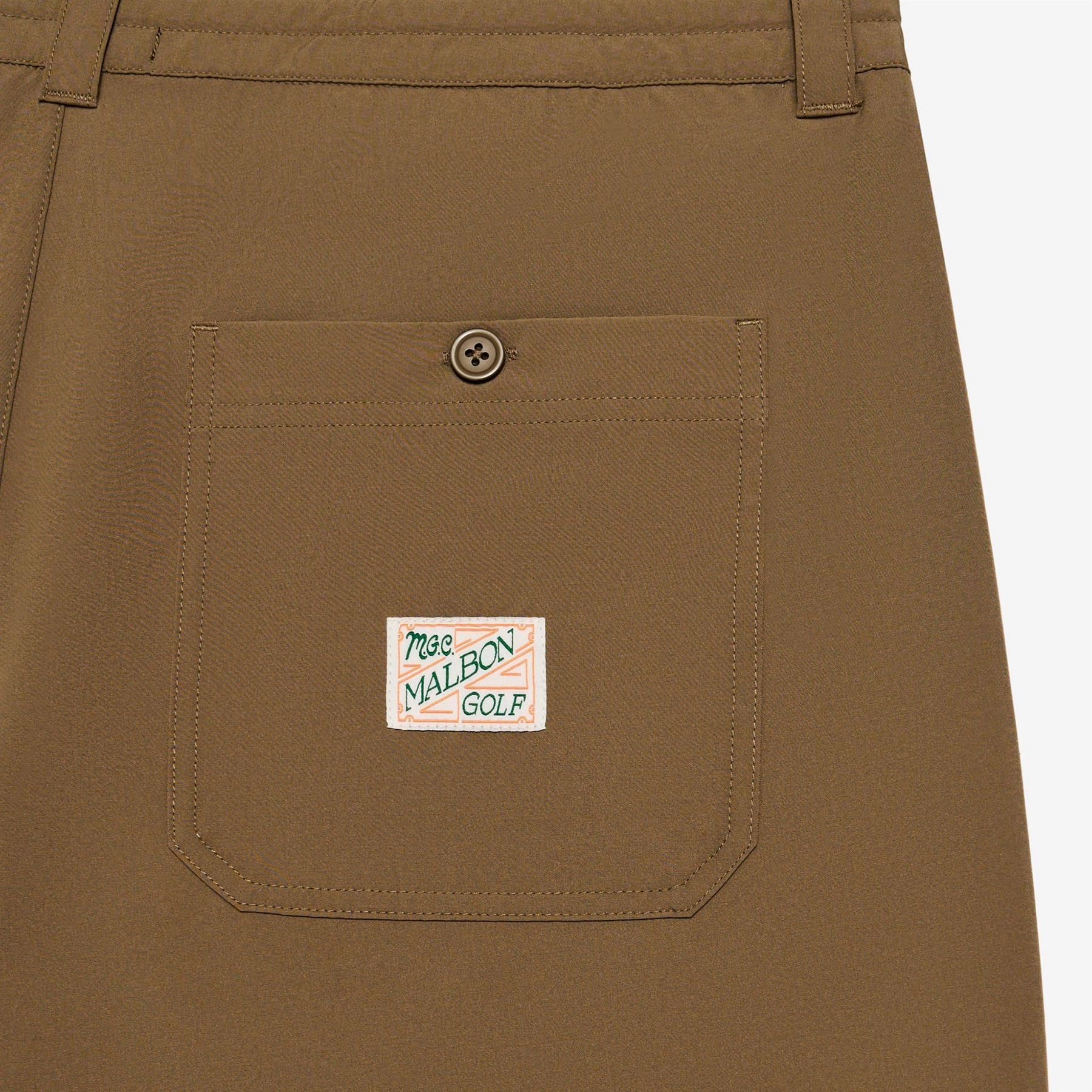 Tonino Hybrid Solid Shorts Dark Khaki Malbon Men's Golf Lifestyle Wear