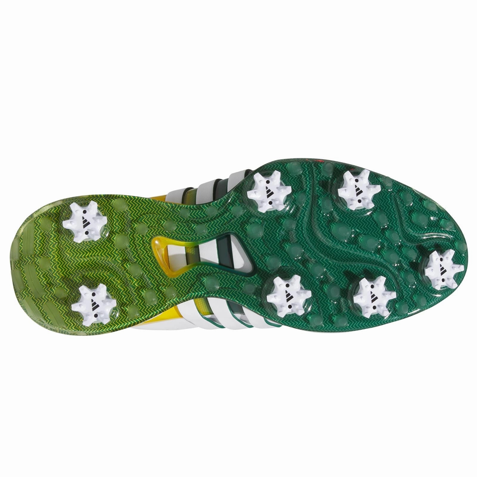 Tour360 24 Leather Golf Shoes White/Green/Yellow Adidas Men's Sportswear