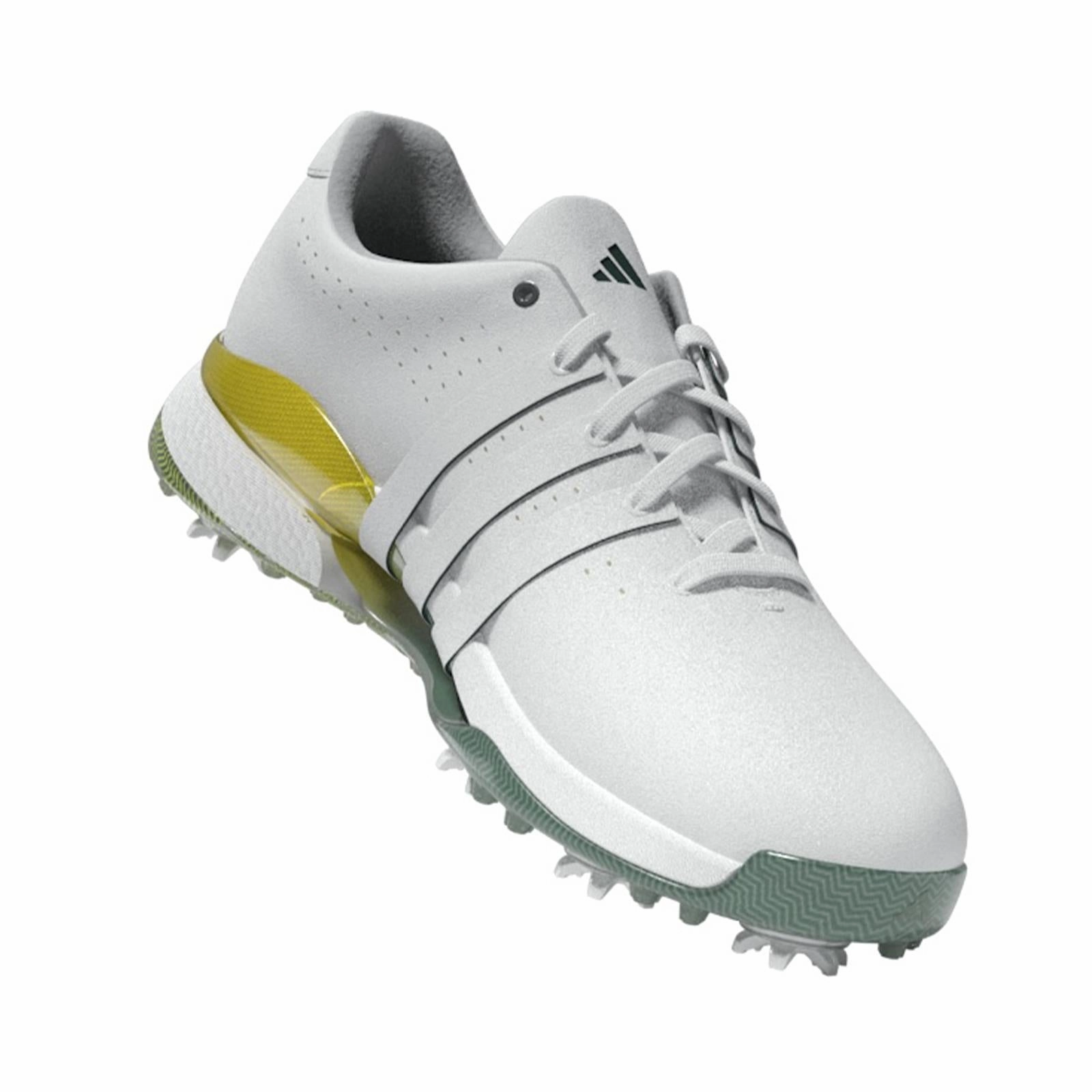 Tour360 24 Leather Golf Shoes White/Green/Yellow Adidas Men's Sportswear
