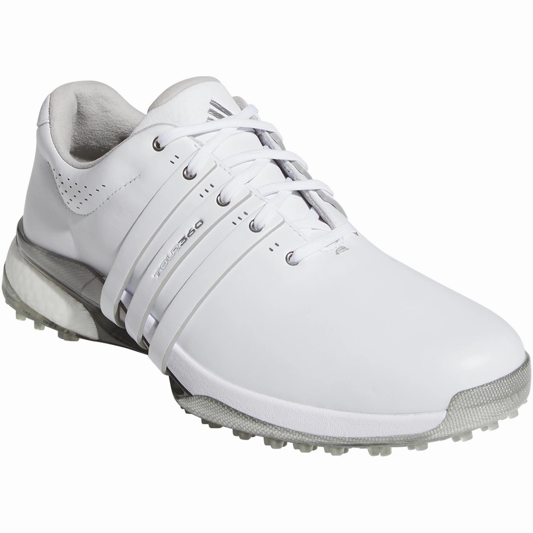 Tour360 25 Spikeless Golf Shoes White/Silver Adidas Men's Sportswear