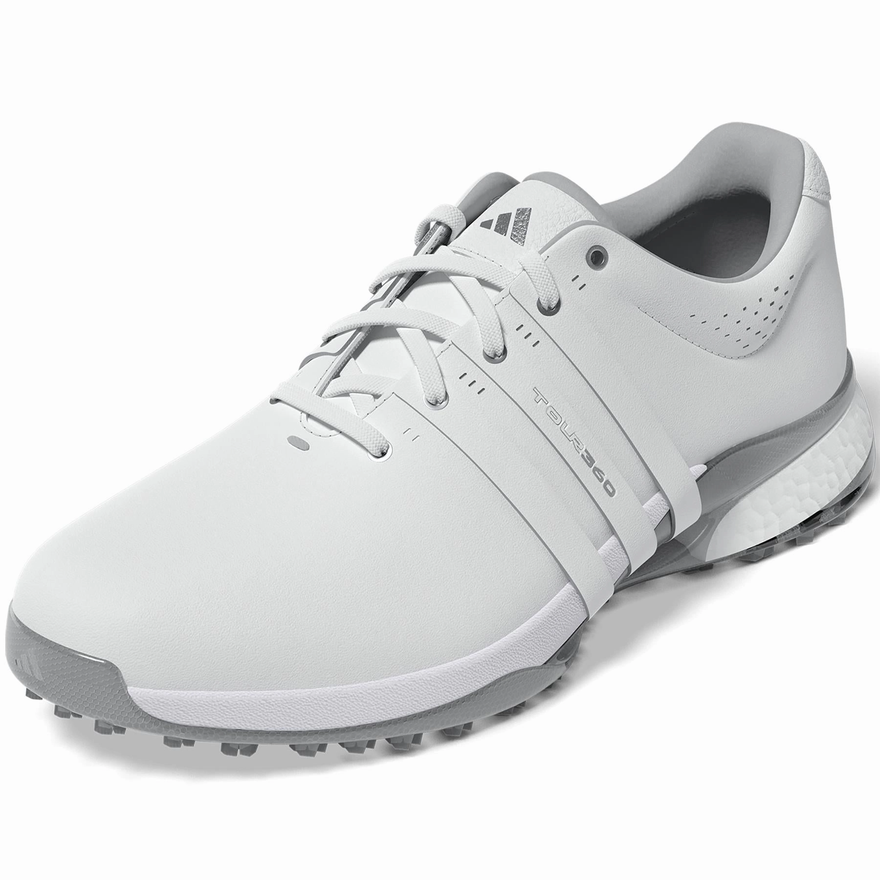 Tour360 25 Spikeless Golf Shoes White/Silver Adidas Men's Sportswear