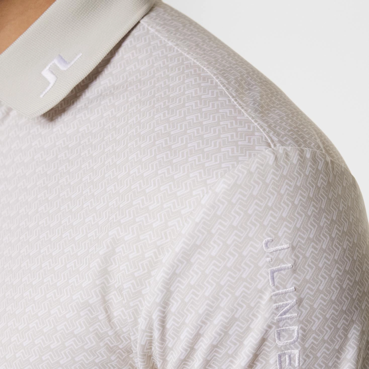 Tour Tech Print Polo Shadow Bridge Moonbeam J.Lindeberg Golfwear for Men
