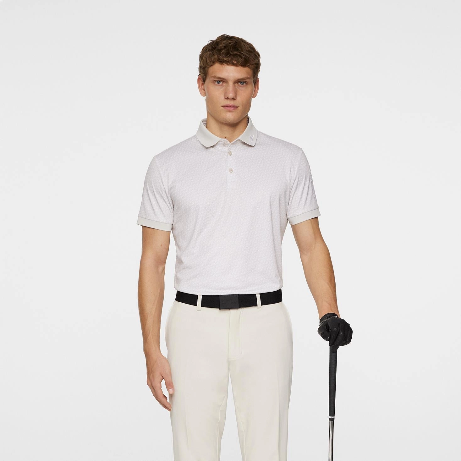 Tour Tech Print Polo Shadow Bridge Moonbeam J.Lindeberg Golfwear for Men