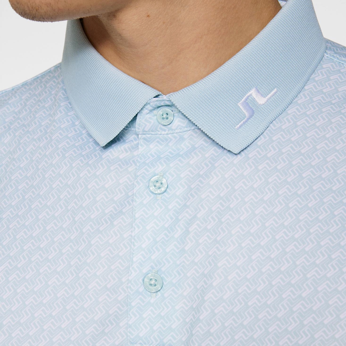 Tour Tech Print Polo Shadow Bridge Winter Sky J.Lindeberg Golfwear for Men