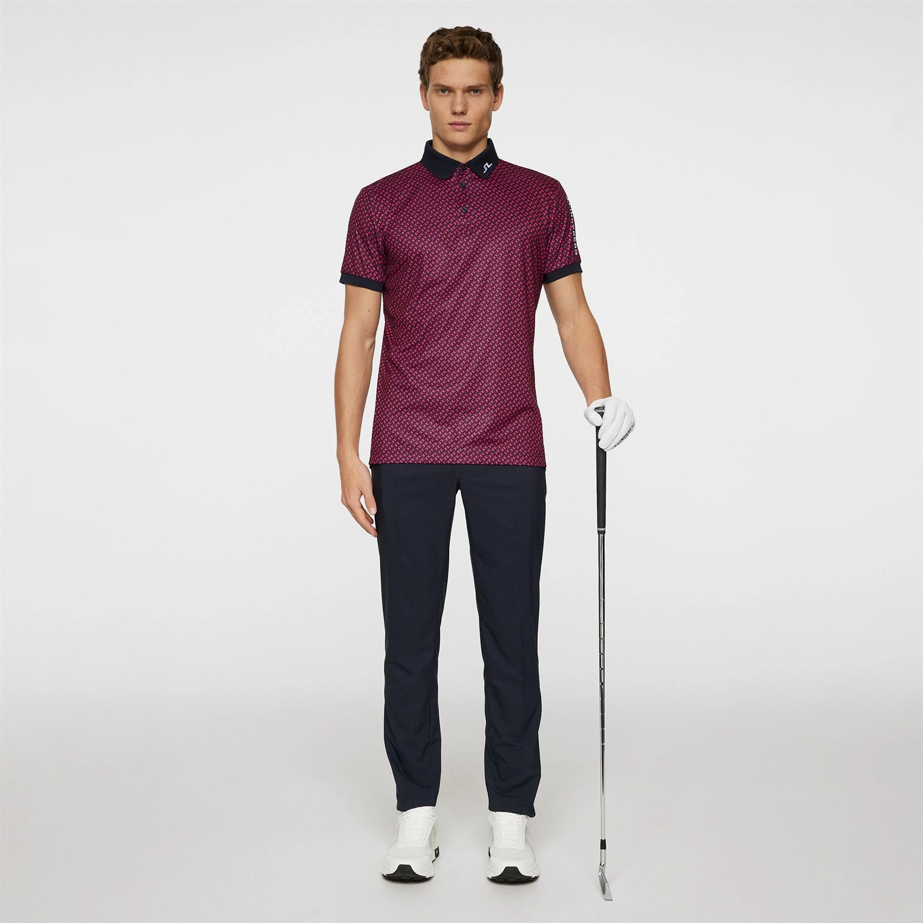 Tour Tech Print Polo Tour Geo Navy J.Lindeberg Golfwear for Men