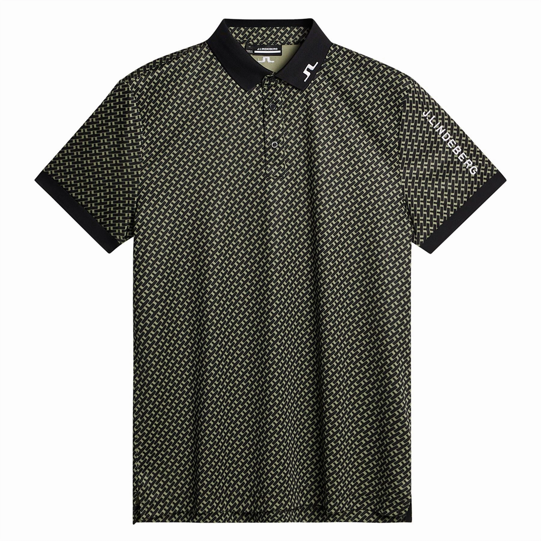 Tour Tech Print Polo Tour Geo Olive J.Lindeberg Golfwear for Men