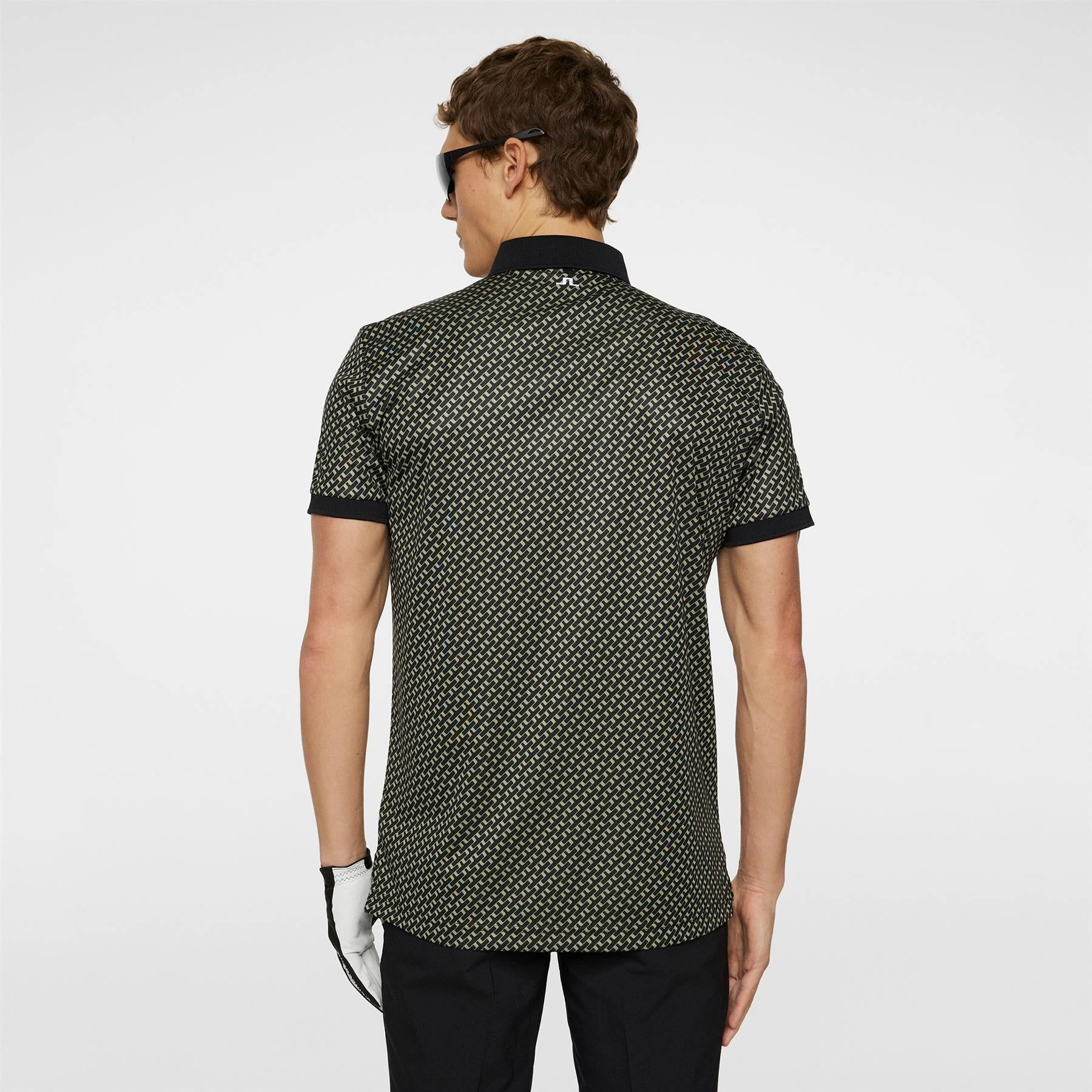 Tour Tech Print Polo Tour Geo Olive J.Lindeberg Golfwear for Men