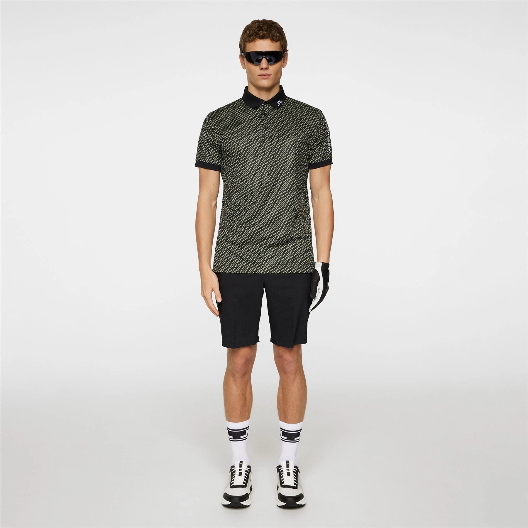 Tour Tech Print Polo Tour Geo Olive J.Lindeberg Golfwear for Men