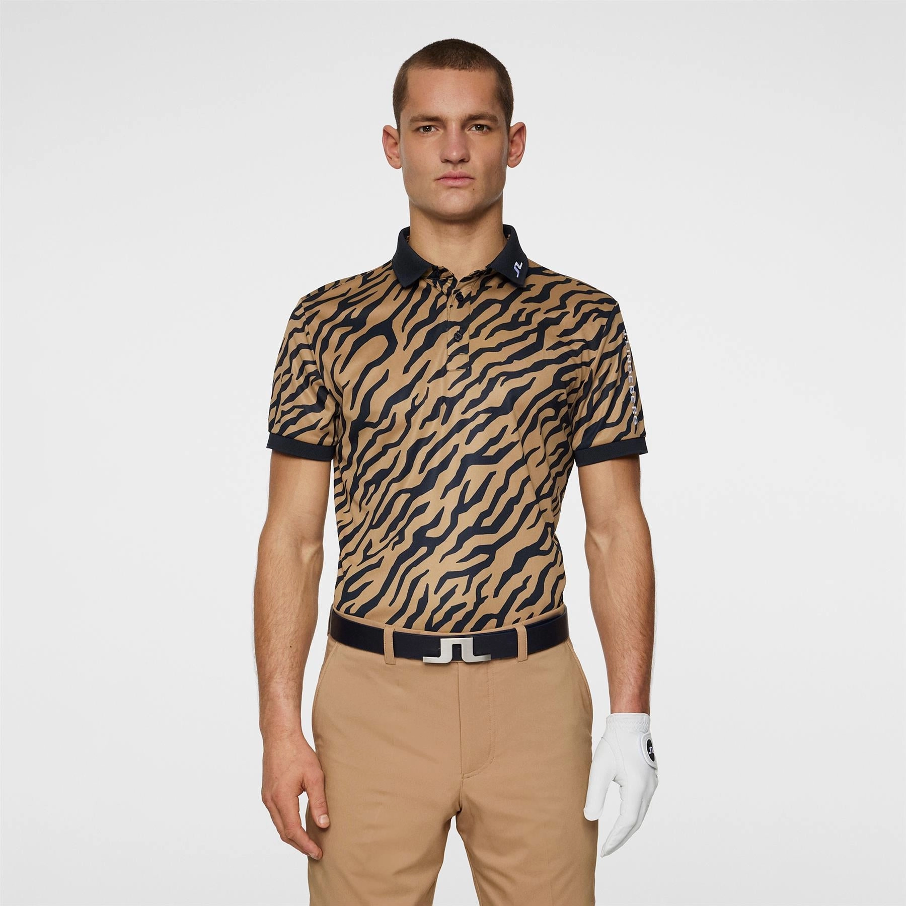 Tour Tech Print Polo Tour Tiger Brown Premium J.Lindeberg menswear