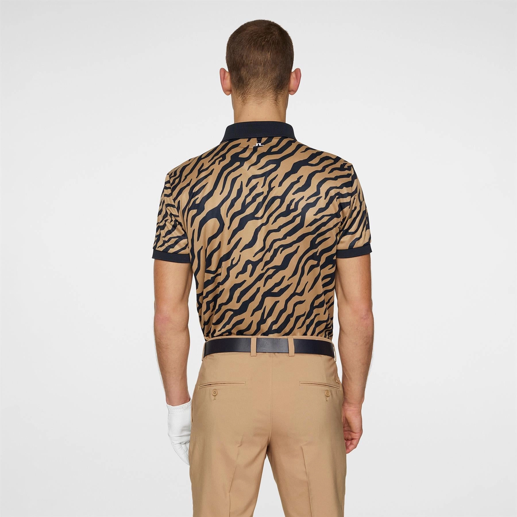 Tour Tech Print Polo Tour Tiger Brown J.Lindeberg Golfwear for Men