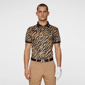 Tour Tech Print Polo Tour Tiger Brown Premium J.Lindeberg menswear