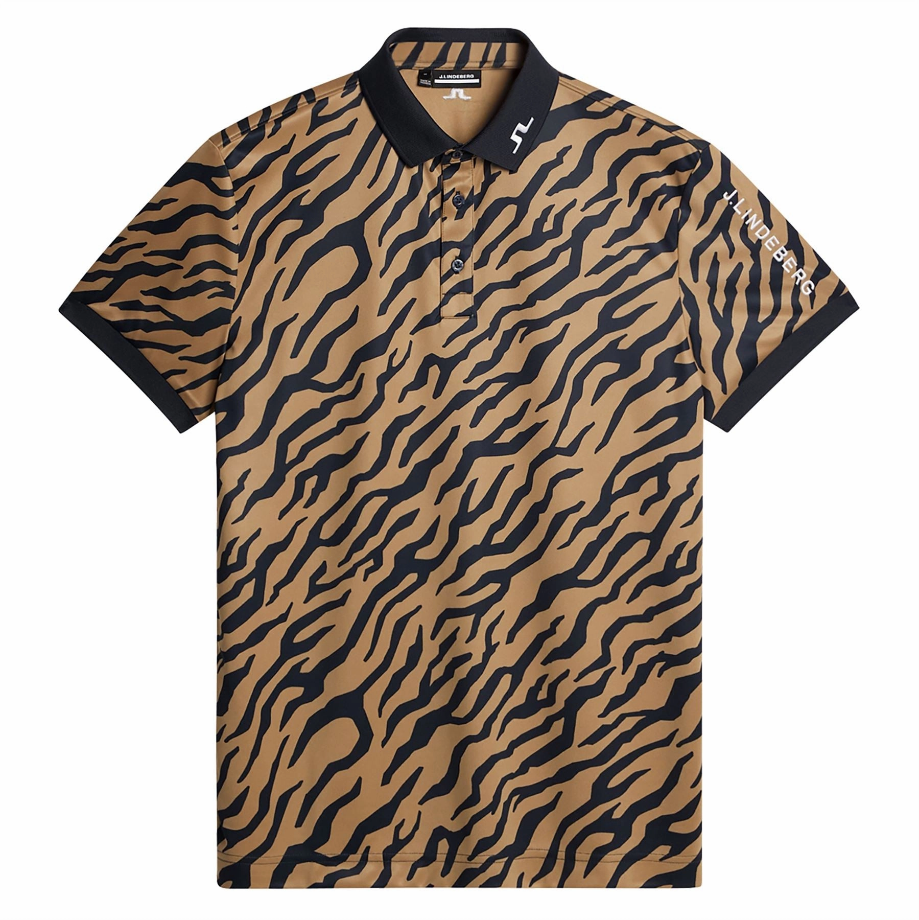 Tour Tech Print Polo Tour Tiger Brown J.Lindeberg Golfwear for Men