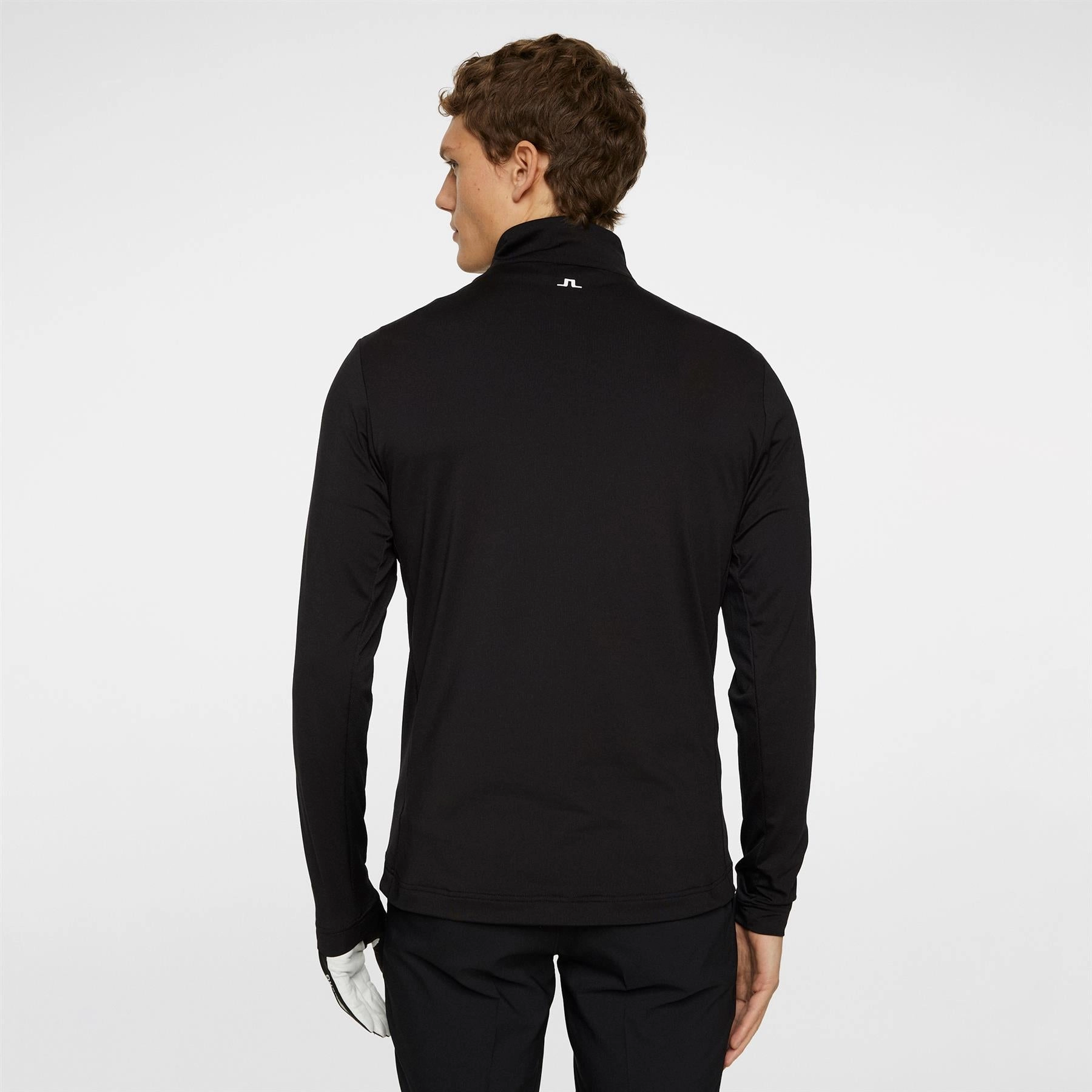 Tour Tech Quarter Zip Mid Layer Black J.Lindeberg Golfwear for Men