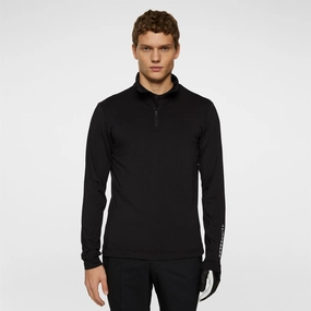 Tour Tech Quarter Zip Mid Layer Black Premium J.Lindeberg menswear