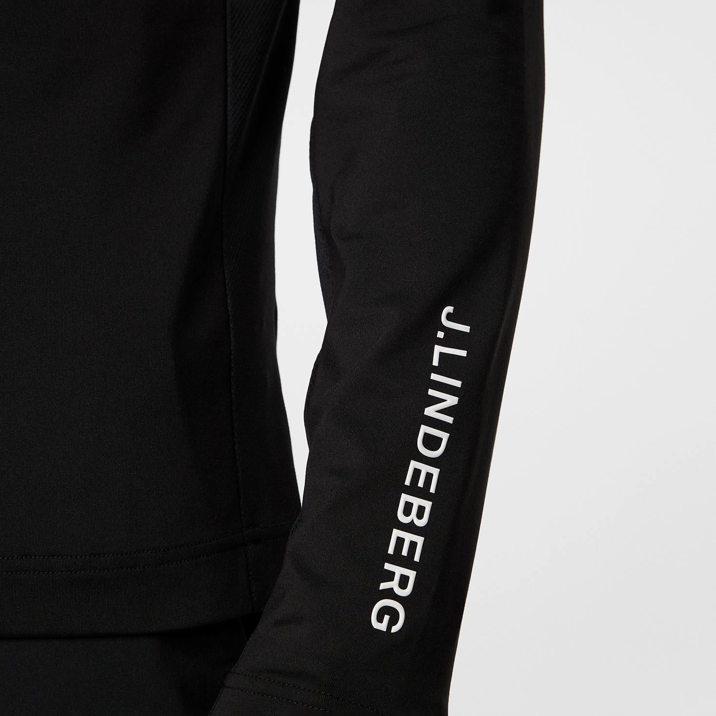 Tour Tech Quarter Zip Mid Layer Black J.Lindeberg Golfwear for Men