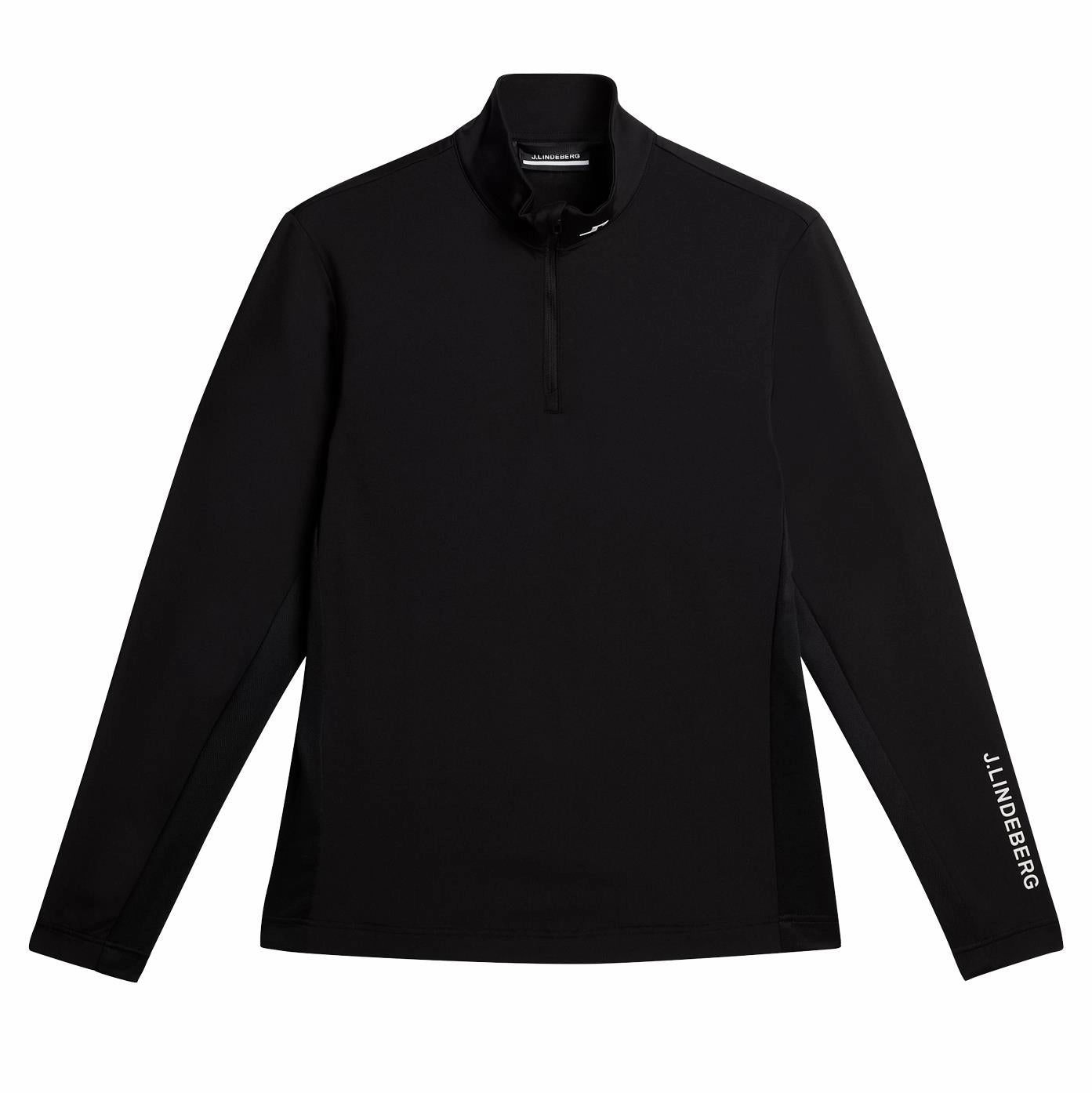 Tour Tech Quarter Zip Mid Layer Black J.Lindeberg Golfwear for Men