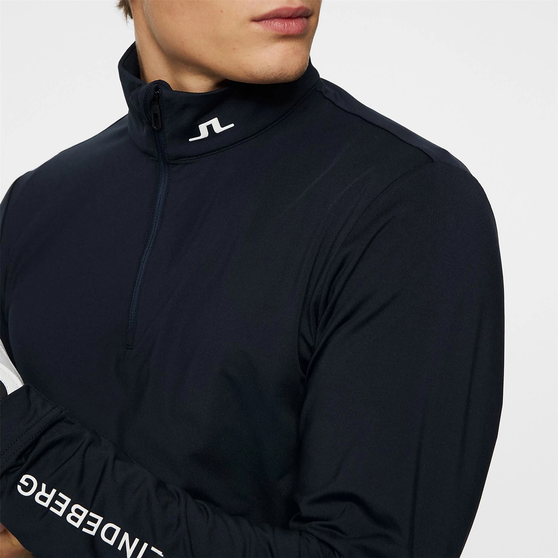 Tour Tech Quarter Zip Mid Layer JL Navy J.Lindeberg Golfwear for Men