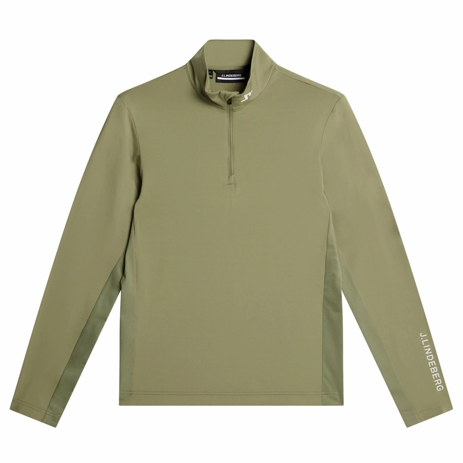 Tour Tech Quarter Zip Mid Layer Oil Green J.Lindeberg Golfwear for Men