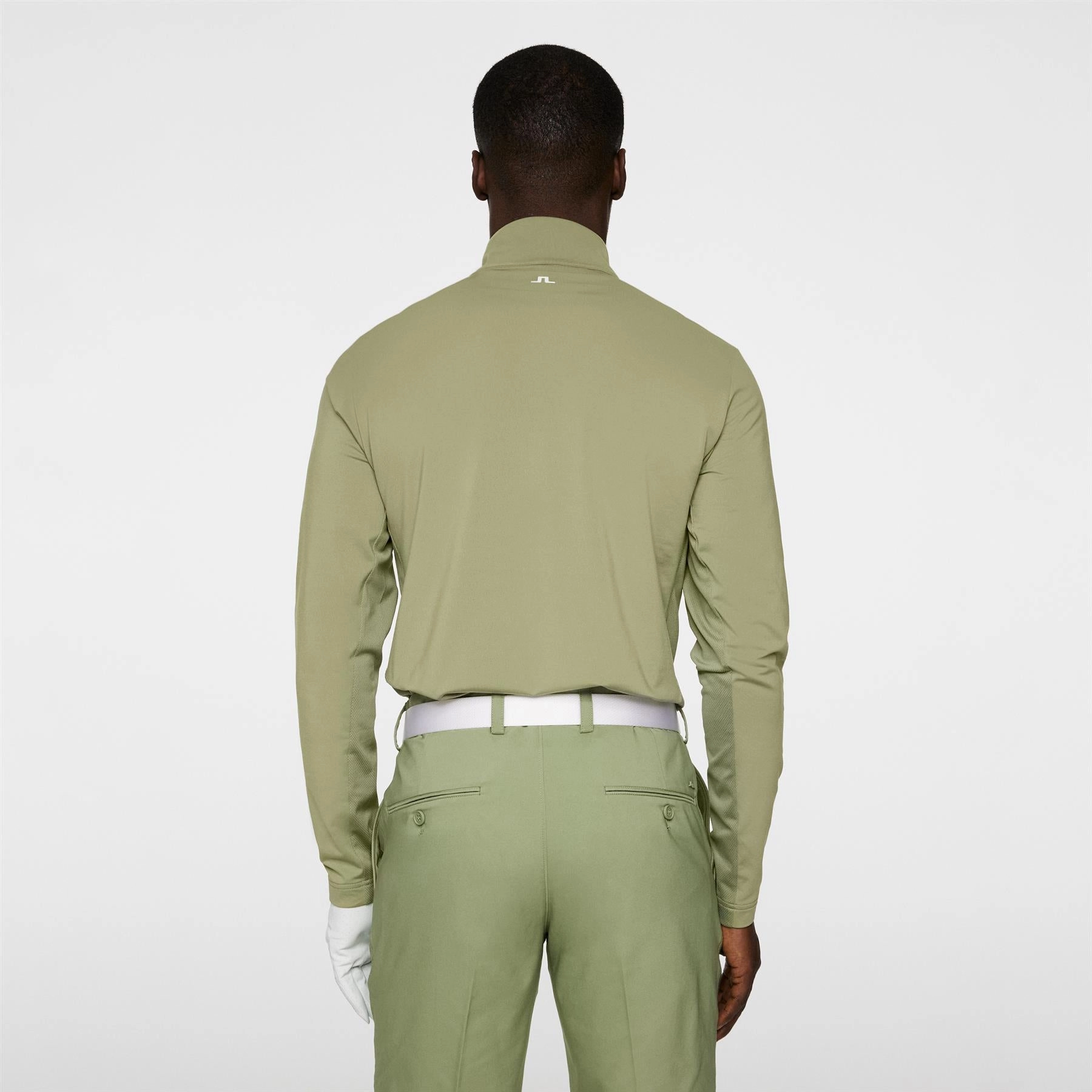 Tour Tech Quarter Zip Mid Layer Oil Green J.Lindeberg Golfwear for Men