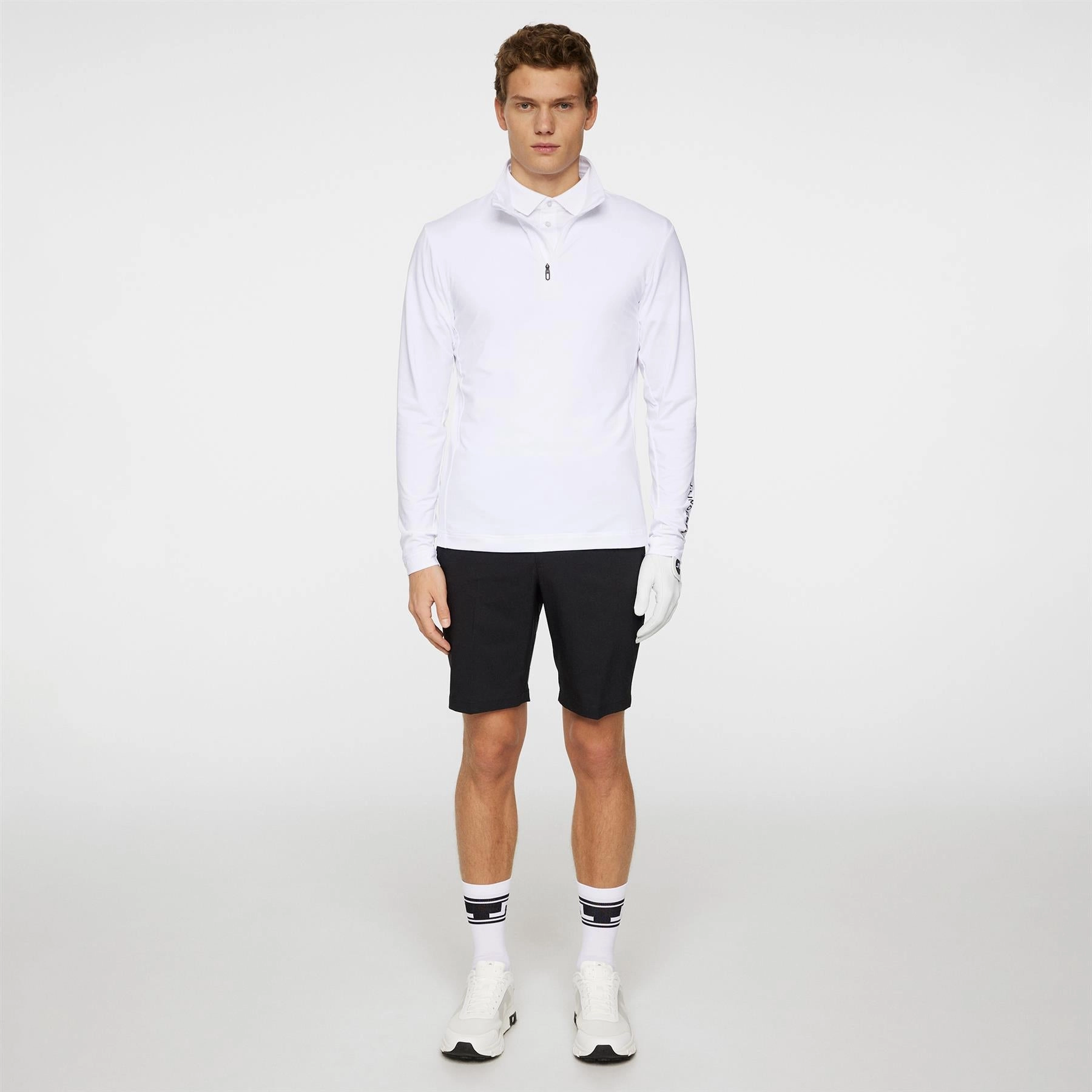 Tour Tech Quarter Zip Mid Layer White J.Lindeberg Golfwear for Men