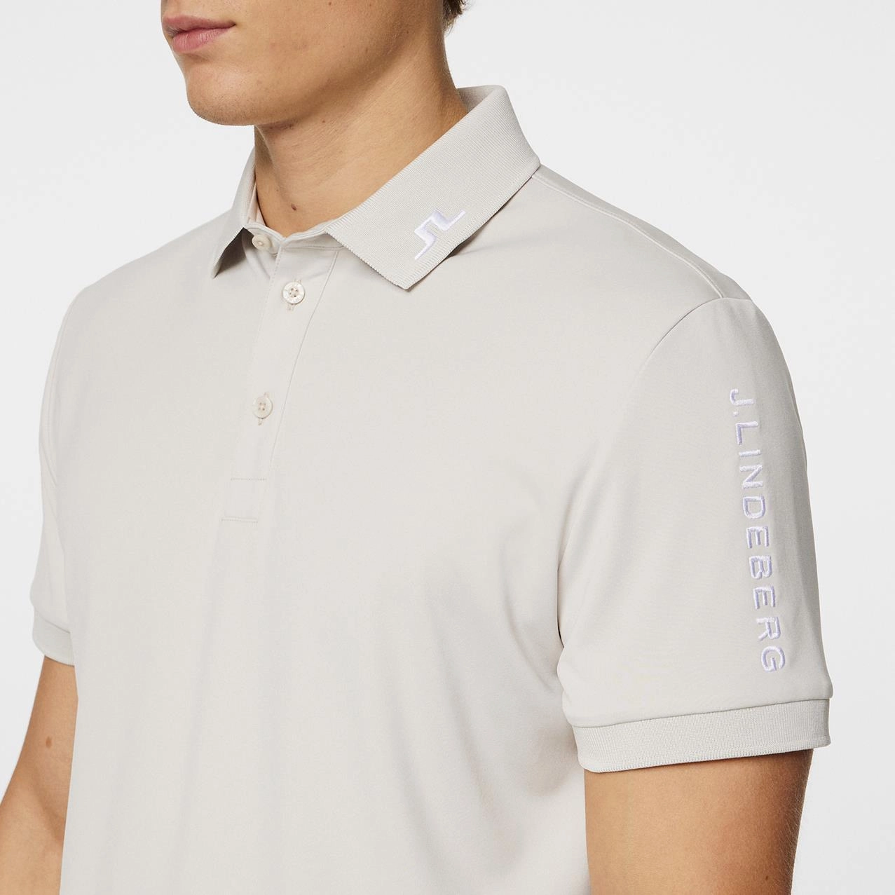 Tour Tech Regular Fit Polo Moonbeam J.Lindeberg Golfwear for Men