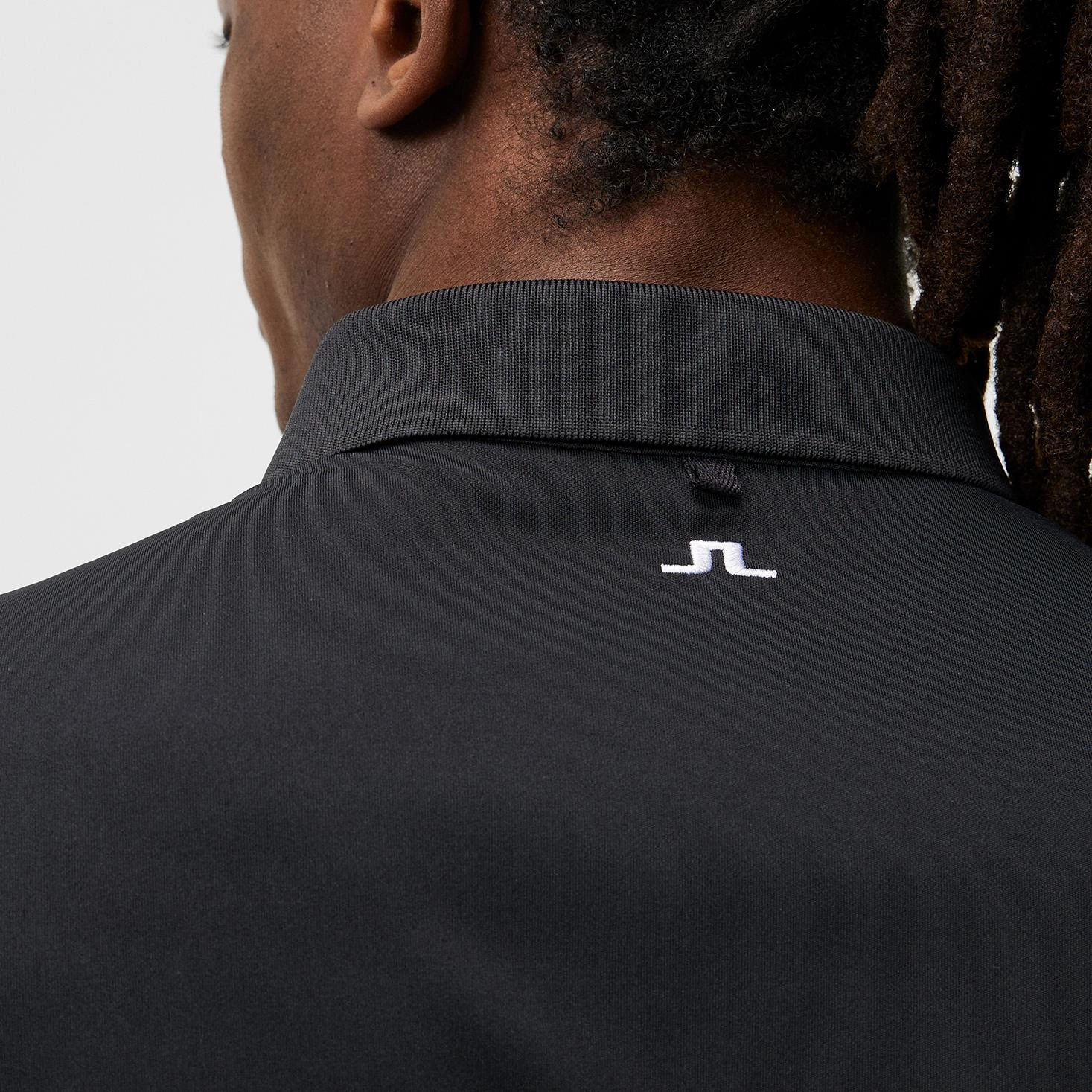 Tour Tech Regular Fit TX Jersey Polo Black J.Lindeberg Golfwear for Men