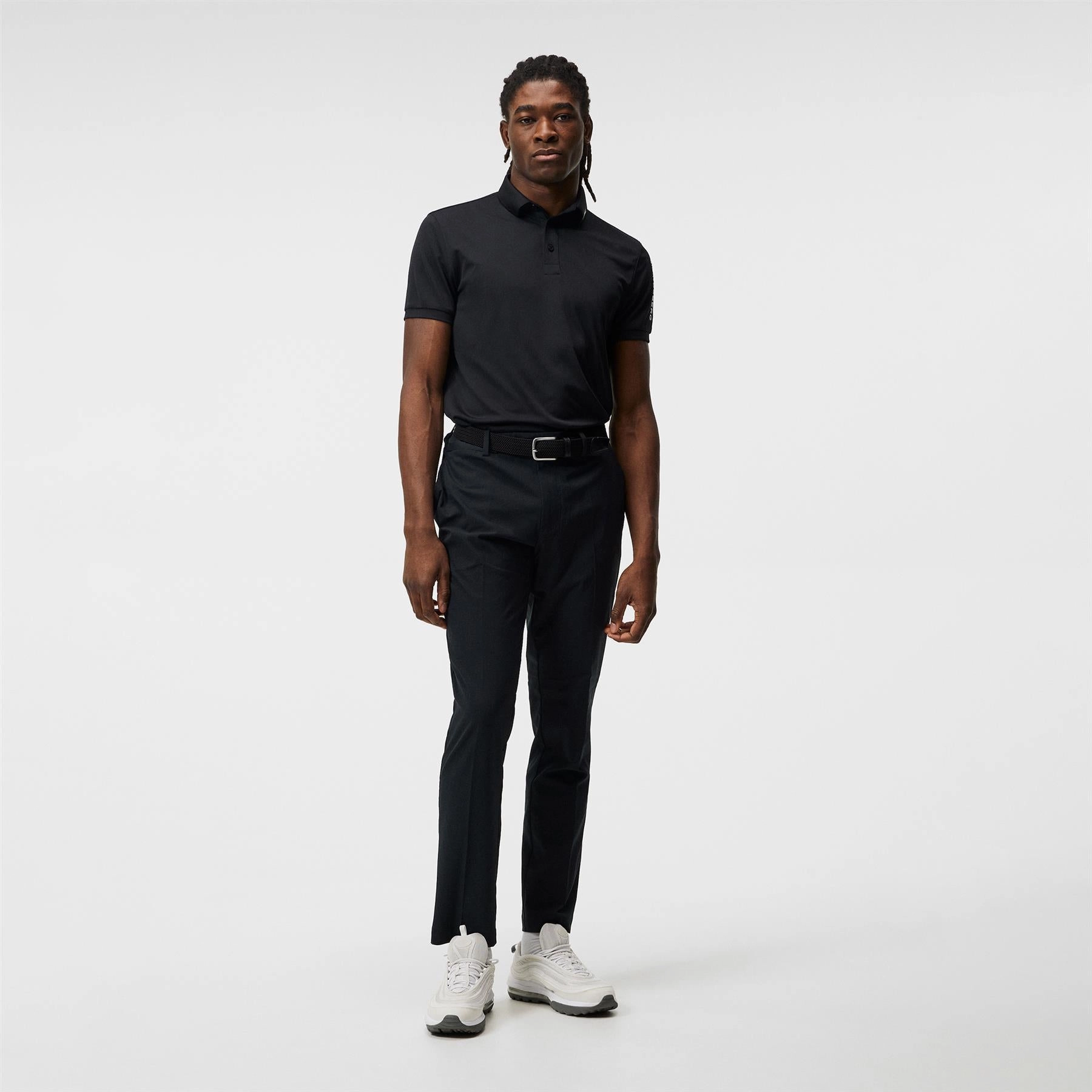 Tour Tech Regular Fit TX Jersey Polo Black J.Lindeberg Golfwear for Men