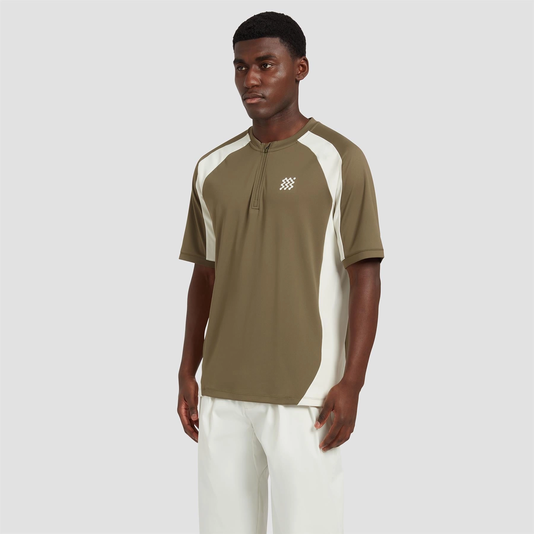 Tour Zip Polo Olive Manors mens classic apparel