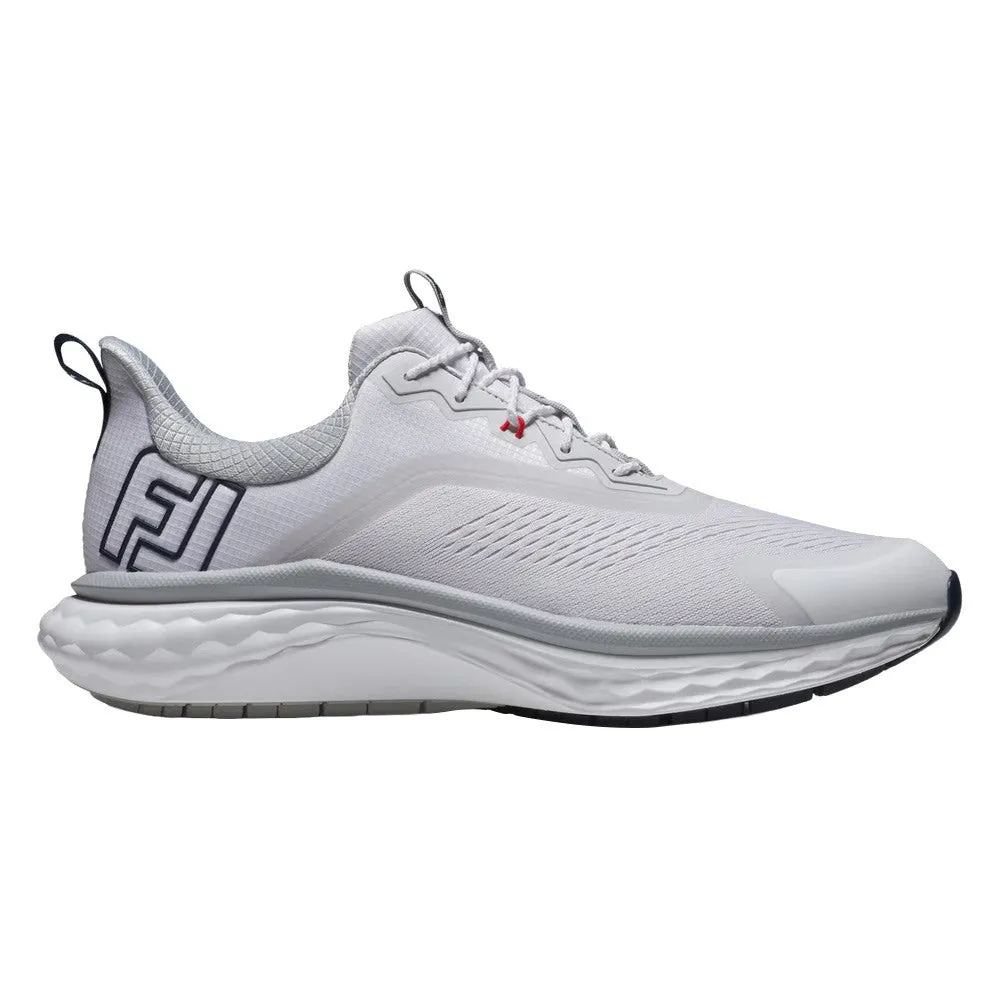 Travel-Ready Shoes Trail Spirit FootJoy Quantum Spikeless Golf Shoes White/White/Gray - 25 Men Lightweight Casual Shoes