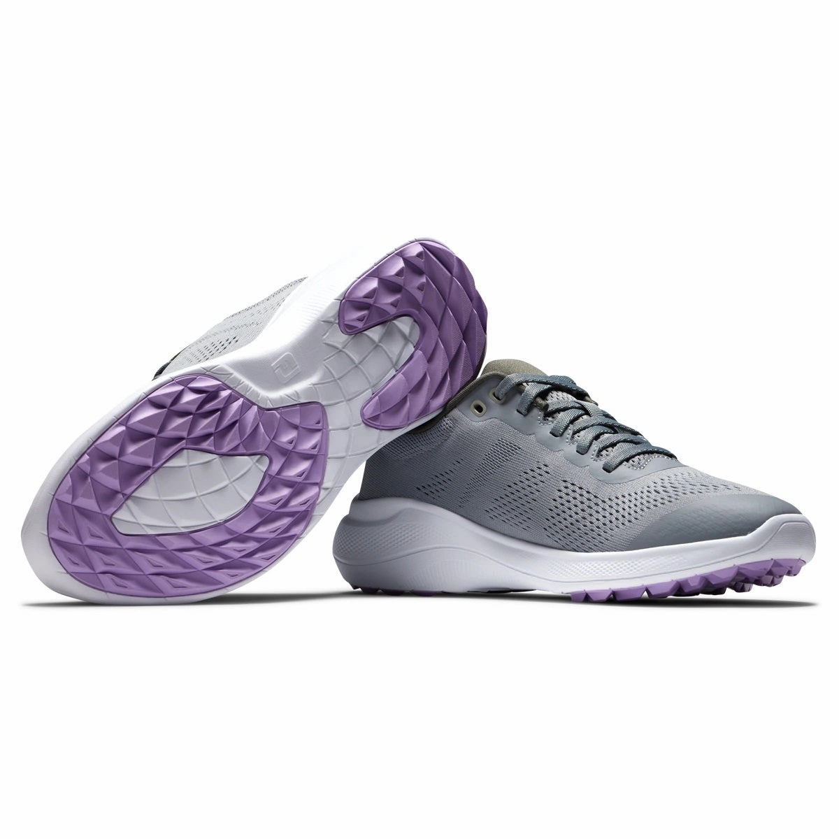 FootJoy Women's Flex Golf Shoes Grey/Purple 95766 (Previous Season Style) Eva Outsole Shoes, Stylish Comfort Shoes, Breathable Everyday Sneakers