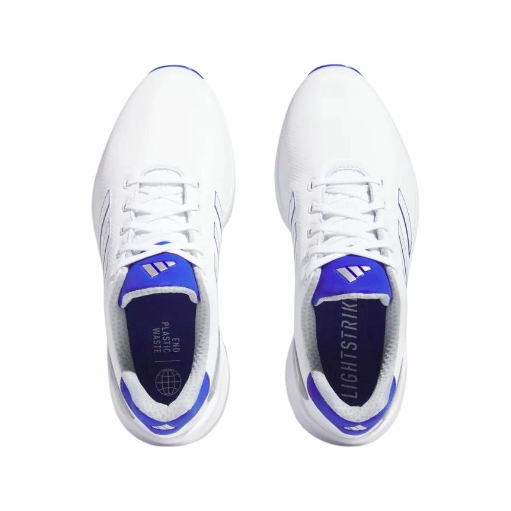 Minimalist Street Shoes, Minimal Walking Shoes Adidas Men's ZG23 Golf Shoes - White/Lucid Blue/Silver