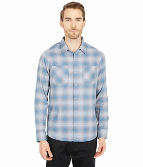 TRAVIS MATHEW 'HIGH STAKES' FLANNEL BUTTON SHIRT - QUIET SHADE Travis Mathew men's golf apparel