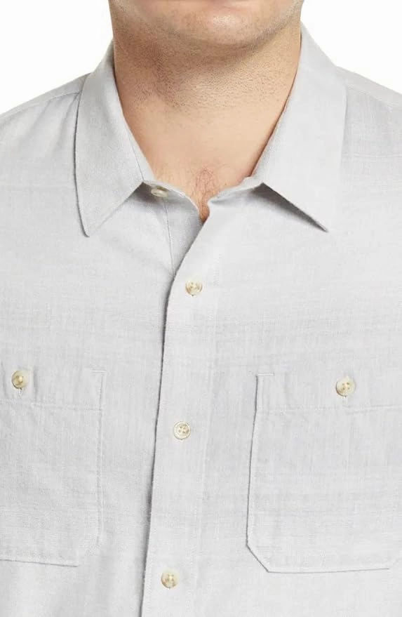 TRAVIS MATHEW 'RYA EDDIE '  BUTTON SHIRT - HEATHER GARDENIA Travis Mathew Men's Golf Apparel