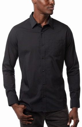 TRAVIS MATHEW ALL DECKED OUT Button Down Shirt - BLACK Travis Mathew men's golf apparel