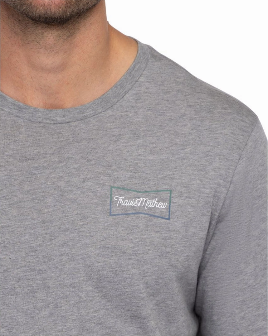 TRAVIS MATHEW LOOKOUT POINT LONG SLEEVE T-SHIRT - HEATHER GREY Travis Mathew Men's Golf Apparel