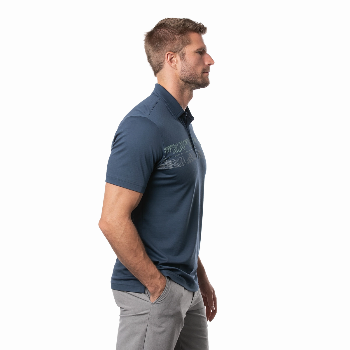 TRAVIS MATHEW MEN'S DROP ANCHOR POLO - INSIGNIA Travis Mathew Men's Golf Apparel
