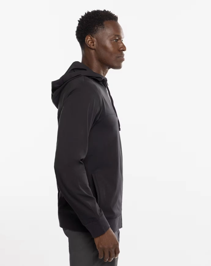TRAVIS MATHEW MEN'S WANDERLUST FULL ZIP JACKET - BLACK Travis Mathew Men's Golf Apparel