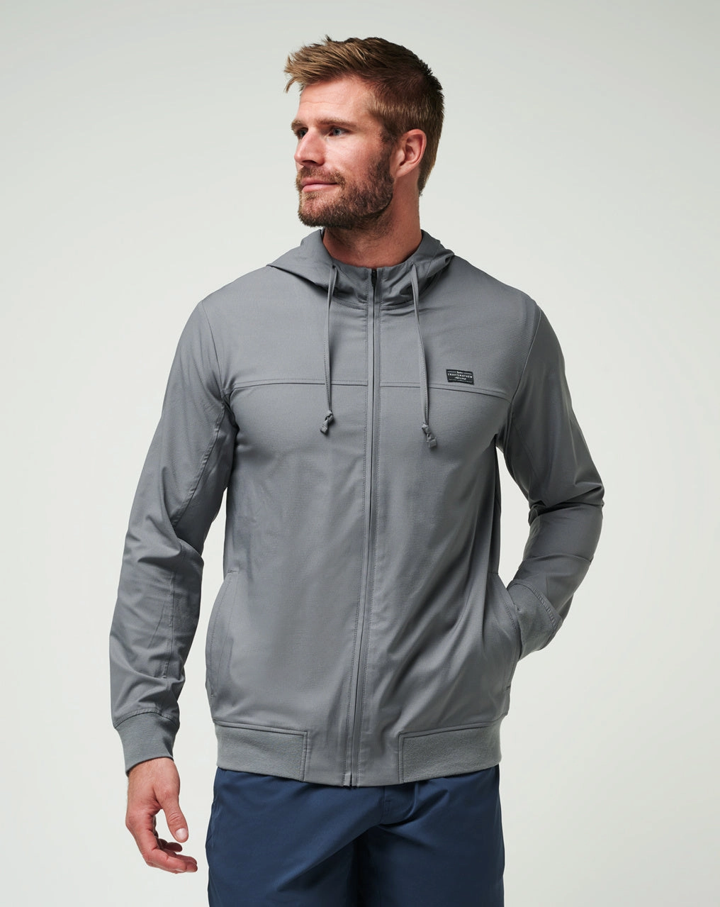 TRAVIS MATHEW MEN'S WANDERLUST FULL ZIP JACKET - QUIET SHADE Travis Mathew men's golf apparel