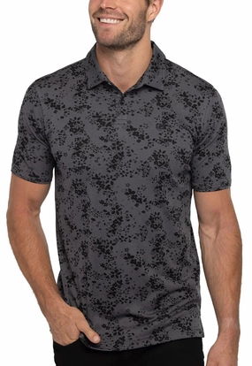 TRAVIS MATHEW MENS A LITTLE SPICE POLO - HEATHER FORGED IRON Travis Mathew men's golf apparel