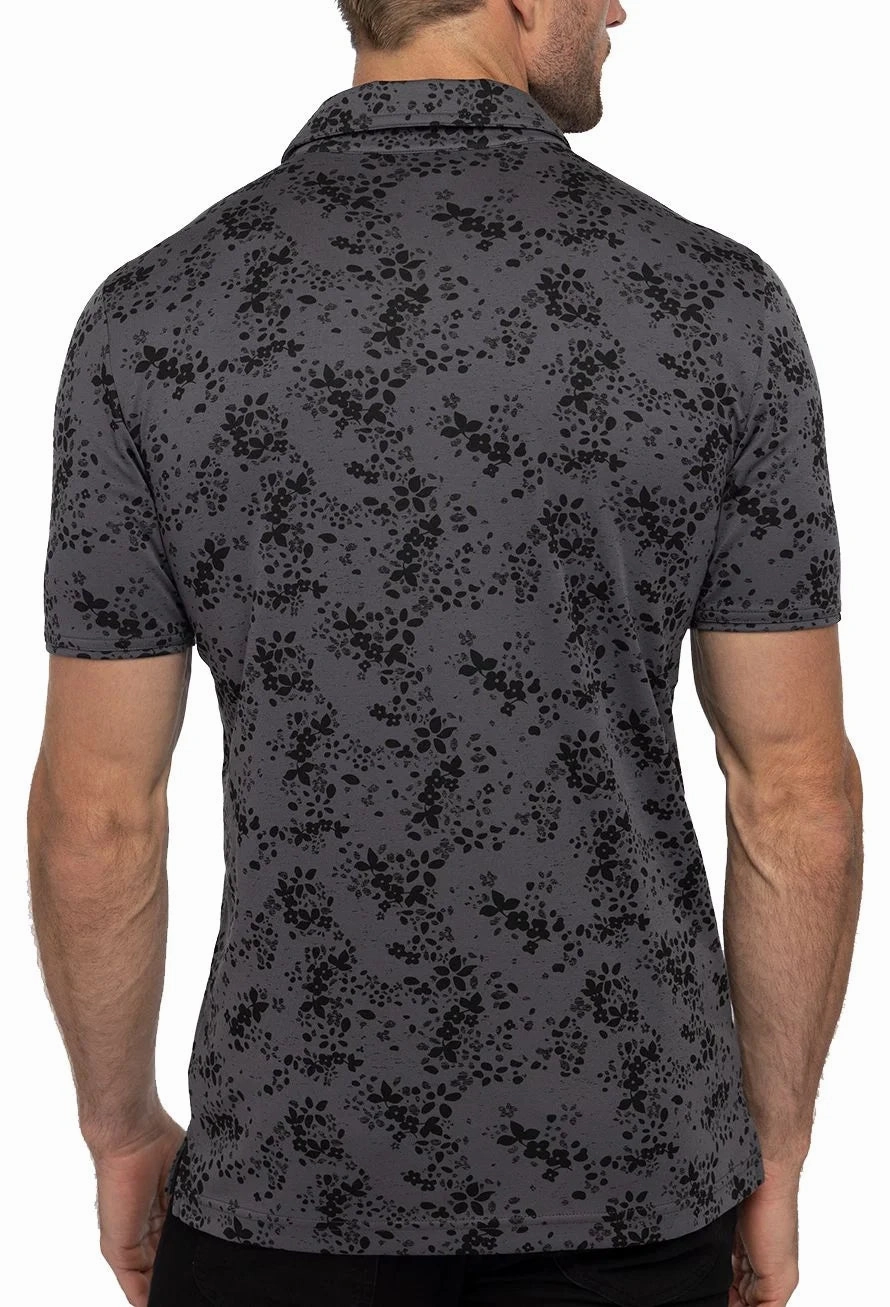 TRAVIS MATHEW MENS A LITTLE SPICE POLO - HEATHER FORGED IRON Travis Mathew Men's Golf Apparel