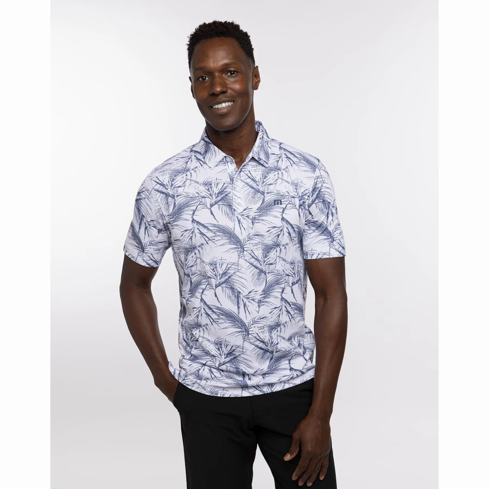 TRAVIS MATHEW MENS AROUND THE BAY POLO - WHITE Travis Mathew men's golf apparel