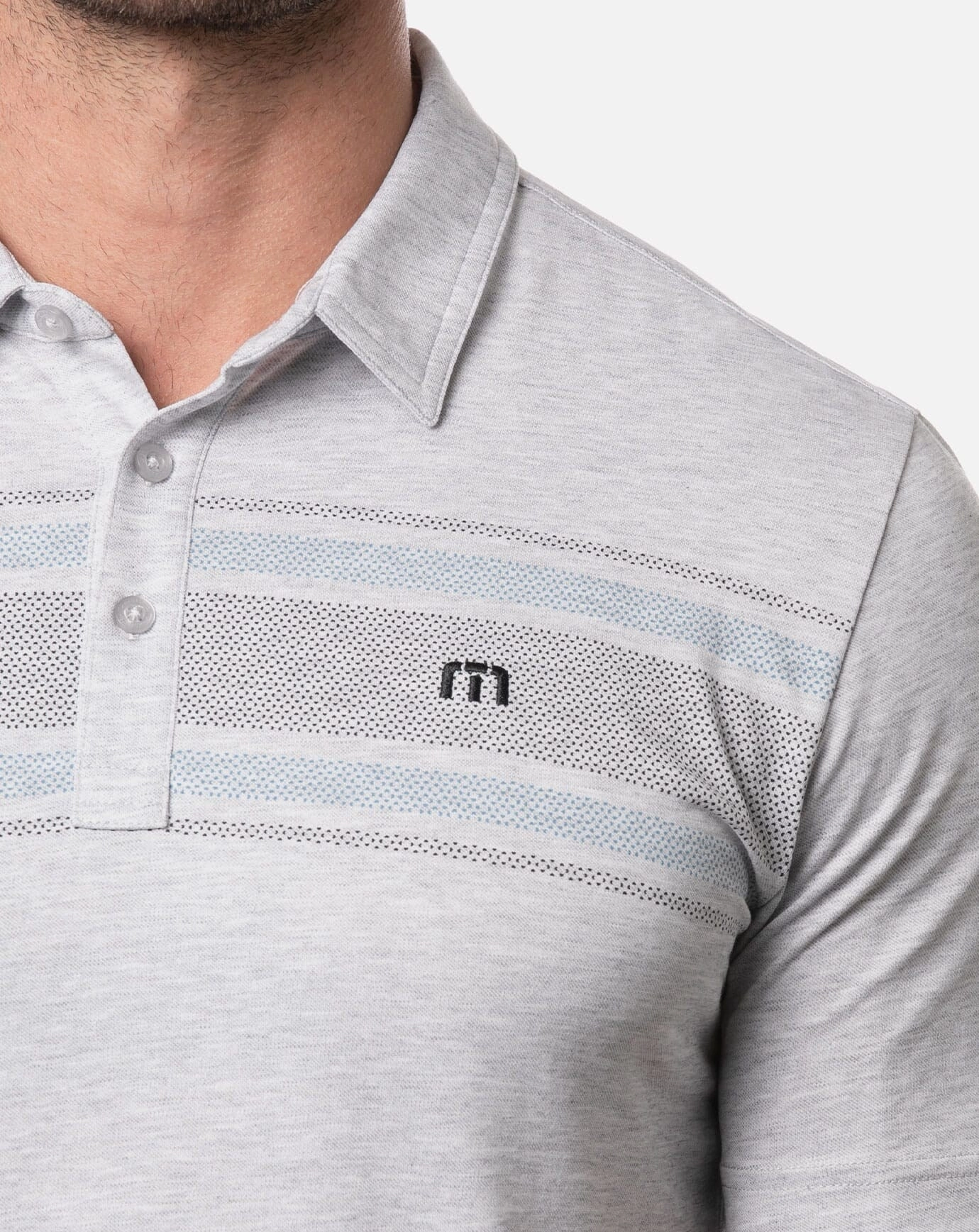 TRAVIS MATHEW MENS BANKROLL POLO - HEATHER LIGHT GREY Travis Mathew Men's Golf Apparel
