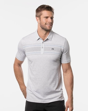 TRAVIS MATHEW MENS BANKROLL POLO - HEATHER LIGHT GREY Travis Mathew men's golf apparel