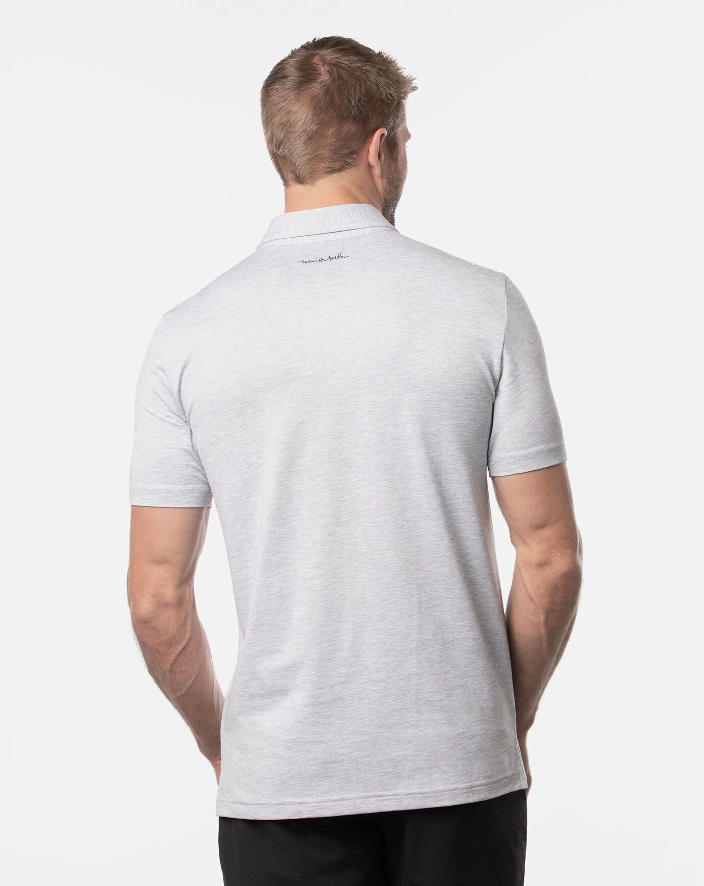 TRAVIS MATHEW MENS BANKROLL POLO - HEATHER LIGHT GREY Travis Mathew Men's Golf Apparel