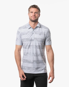 TRAVIS MATHEW MENS BREKKIE POLO - HEATHER LIGHT GREY Travis Mathew men's golf apparel